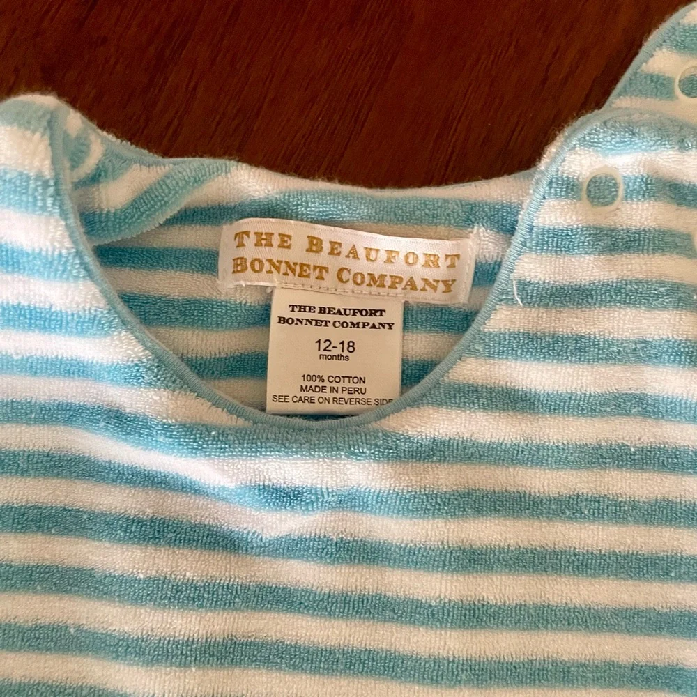 The Beaufort Bonnet Company Aqua Striped Bubble
